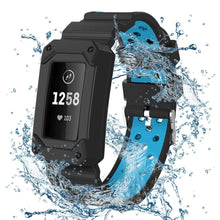 Load image into Gallery viewer, Fitbit Charge 3 Strap Rugged Case (Black/Blue) - Black/Blue
