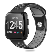 Load image into Gallery viewer, Fitbit Versa Strap Sport Silicone (Black/Grey) - Black/Grey

