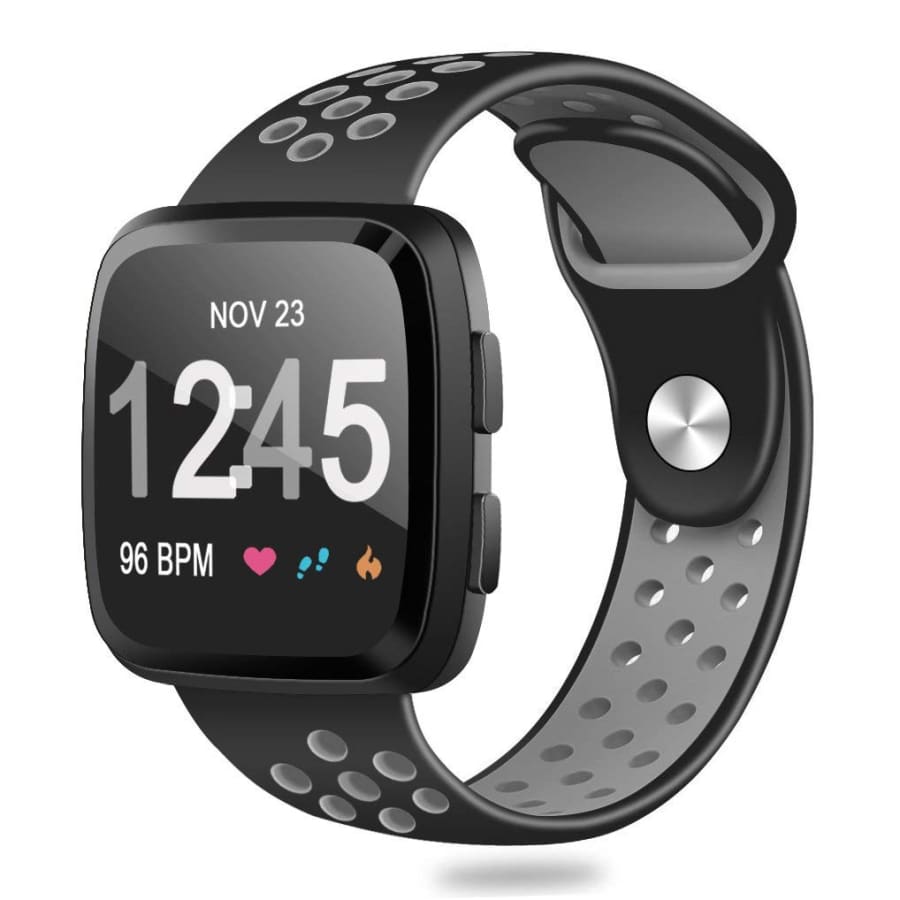 Fitbit Versa Strap Sport Silicone (Black/Grey) - Black/Grey