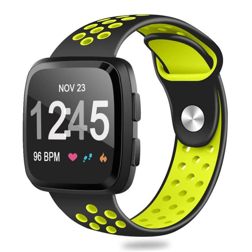 Fitbit Versa Strap Sport Silicone (Black/Volt) - Black/Volt