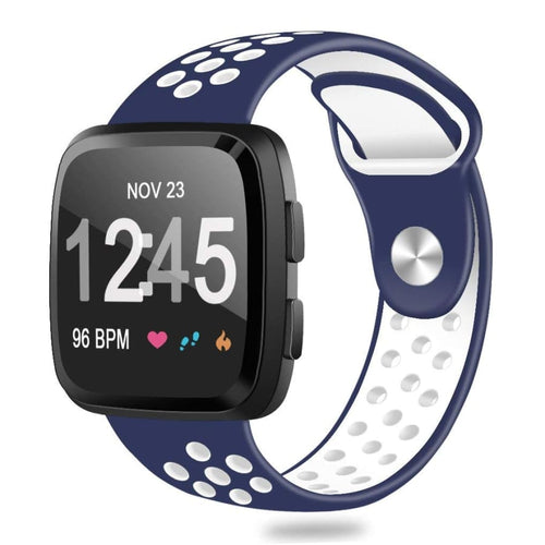 Fitbit Versa Strap Sport Silicone (Navy/White) - Navy/White