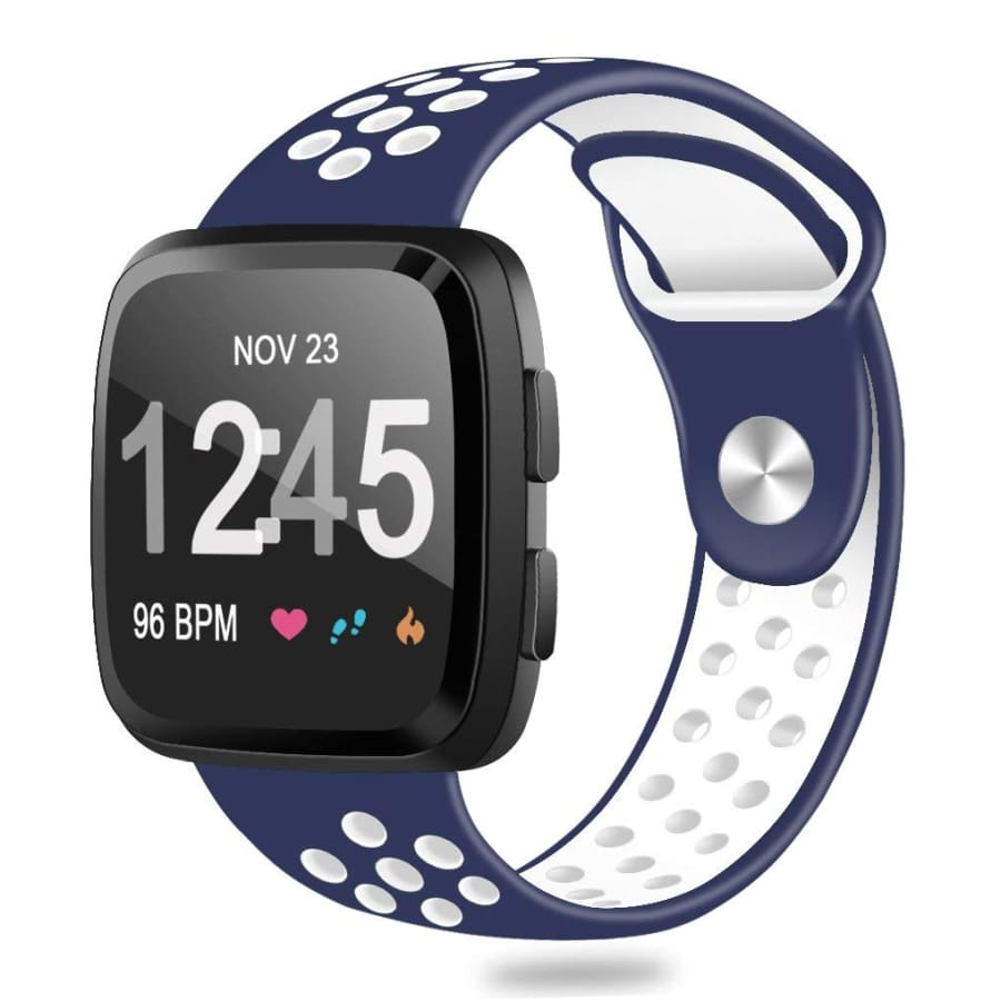 Fitbit Versa Strap Sport Silicone (Navy/White) - Navy/White