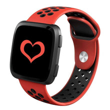 Load image into Gallery viewer, Fitbit Versa Strap Sport Silicone (Red/Black) - Red/Black
