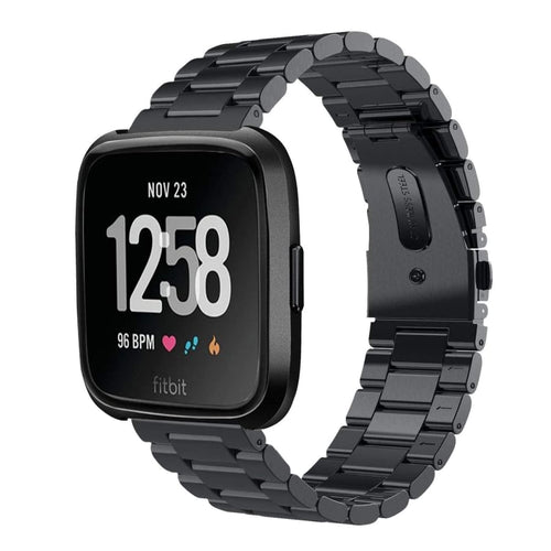 Fitbit Versa Strap Steel Hocolike (Black) - Black / Fitbit