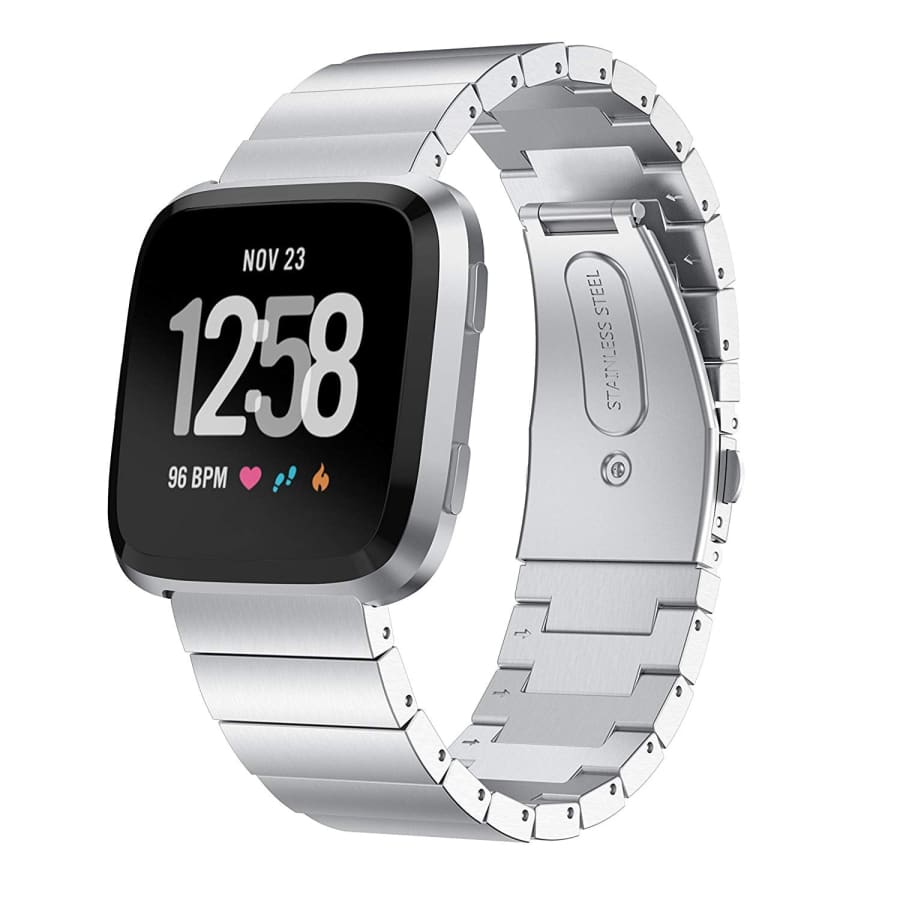 Fitbit Versa Strap Steel Link Bracelet (Silver) - Silver