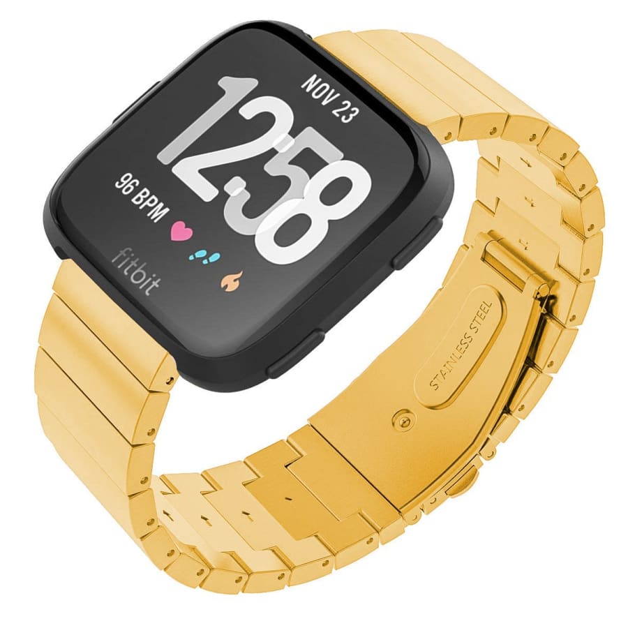 Fitbit Versa Strap Steel Link Bracelet (Gold) - Gold