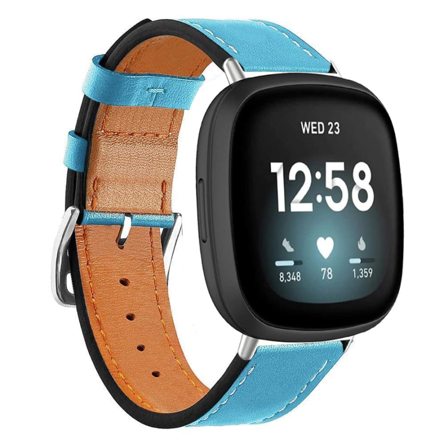 Fitbit Versa 3 Strap PU Leather (Blue) - Blue / Fitbit