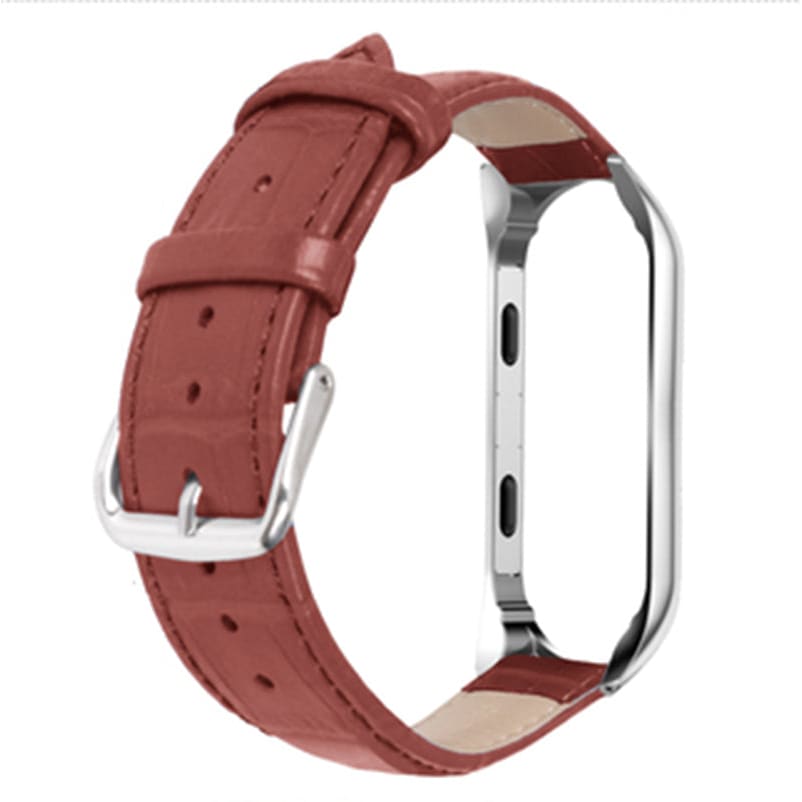 Xiaomi Mi Band 5 Strap PU Leather (Brown) - Brown / Xiaomi
