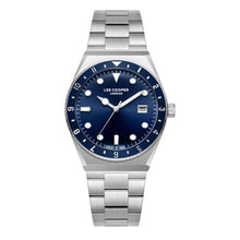Load image into Gallery viewer, Lee Cooper Business Date Window Blue Dial Silver Watch
