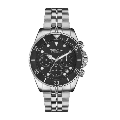Quantum Silver Chronograph Stainless Steel Strap Men’s