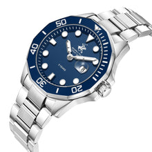 Load image into Gallery viewer, Beverly Hills Polo Club 5 Years Blue Dial Silver Date Watch
