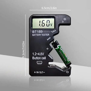 Battery Tester (Button Cell AA AAA C D 9V 14500 16340)