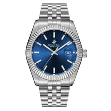 Load image into Gallery viewer, Beverly Hills Polo Club Blue Dial Silver Date Watch
