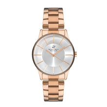 Load image into Gallery viewer, Beverly Hills Polo Club Rose Gold Silver Sunray Dial Watch
