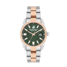Load image into Gallery viewer, Beverly Hills Polo Club Green Dial Two-Tone Date Watch
