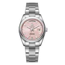 Load image into Gallery viewer, Beverly Hills Polo Club Pink Dial Day-Date Silver Diamond
