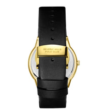 Load image into Gallery viewer, Beverly Hills Polo Club Slim Tech 5 Black Leather Gold
