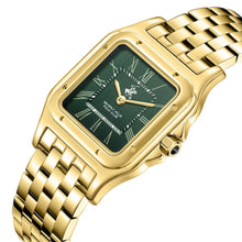 Load image into Gallery viewer, Beverly Hills Polo Club All Gold Green Dial Square Watch
