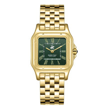 Load image into Gallery viewer, Beverly Hills Polo Club All Gold Green Dial Square Watch
