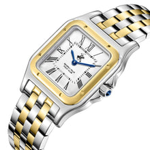 Load image into Gallery viewer, Beverly Hills Polo Club Blue Steel Two-Tone Square Watch
