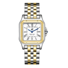 Load image into Gallery viewer, Beverly Hills Polo Club Blue Steel Two-Tone Square Watch
