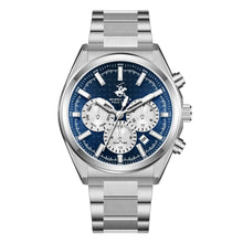 Load image into Gallery viewer, Beverly Hills Polo Club Dual Time Blue Dial Silver Date
