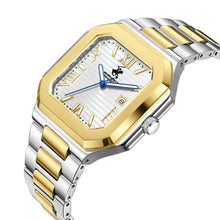 Load image into Gallery viewer, Beverly Hills Polo Club Blue Steel Two-Tone Square Date
