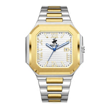 Load image into Gallery viewer, Beverly Hills Polo Club Blue Steel Two-Tone Square Date
