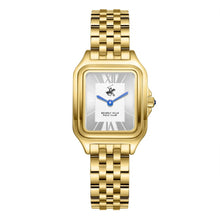 Load image into Gallery viewer, Beverly Hills Polo Club Blue Steel All Gold Square Watch

