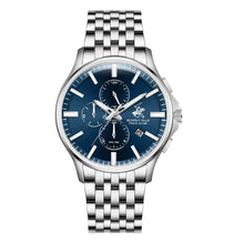 Load image into Gallery viewer, Beverly Hills Polo Club Dual Time Blue Dial Silver Date
