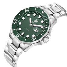 Load image into Gallery viewer, Beverly Hills Polo Club 5 Year Green Dial Silver Date Watch
