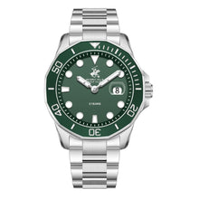 Load image into Gallery viewer, Beverly Hills Polo Club 5 Year Green Dial Silver Date Watch
