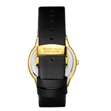Load image into Gallery viewer, Beverly Hills Polo Club Slim Tech 5 Black Leather Gold
