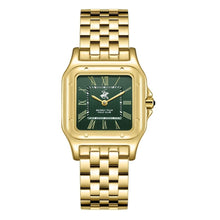 Load image into Gallery viewer, Beverly Hills Polo Club All Gold Green Dial Square Watch
