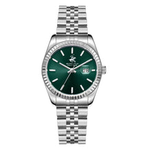 Load image into Gallery viewer, Beverly Hills Polo Club Sunray Green Dial Classic Silver
