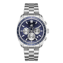 Load image into Gallery viewer, Beverly Hills Polo Club Sporty Dual Time Blue Dial Silver
