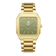 Load image into Gallery viewer, Beverly Hills Polo Club Slim Tech 5 Green Dial Gold Watch
