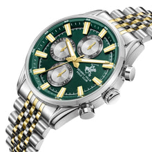 Load image into Gallery viewer, Beverly Hills Polo Club Multifunction Green Dial Two-Tone
