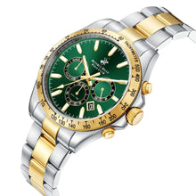 Load image into Gallery viewer, Beverly Hills Polo Club Dual Time Green Dial Two-Tone Watch
