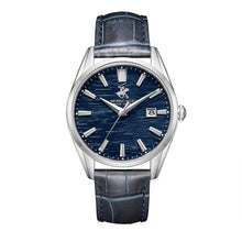 Load image into Gallery viewer, Beverly Hills Polo Club Blue Dial Blue Leather Silver Date
