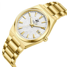 Load image into Gallery viewer, Beverly Hills Polo Club Mother Pearl Gold Date Watch
