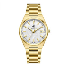 Load image into Gallery viewer, Beverly Hills Polo Club Mother Pearl Gold Date Watch
