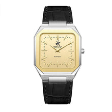 Load image into Gallery viewer, Beverly Hills Polo Club Slim Tech 5 Gold Dial Black Leather
