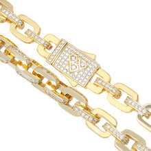 Load image into Gallery viewer, Big Daddy 10MM Anchor Mariner Bullet Diamond &amp; Gold Link
