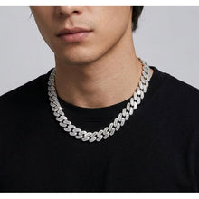 Load image into Gallery viewer, Big Daddy 10MM Baguette Iced Out Silver Cuban Chain - Chain

