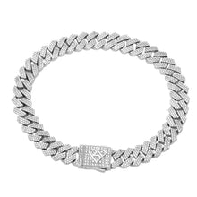 Load image into Gallery viewer, Big Daddy 10MM Cuban Diamond Prong Silver Bracelet
