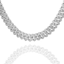 Load image into Gallery viewer, Big Daddy 10MM Cuban Diamond Prong Silver Iced Out Chain
