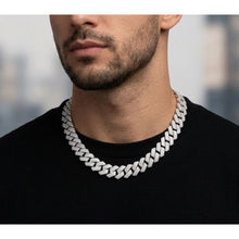 Load image into Gallery viewer, Big Daddy 10MM Cuban Diamond Prong Silver Iced Out Chain
