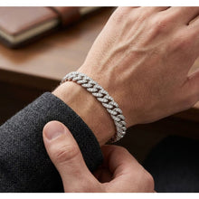 Load image into Gallery viewer, Big Daddy 10MM Iced Out Cuban Link Silver Bracelet
