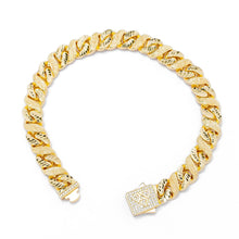 Load image into Gallery viewer, Big Daddy 10MM Sandblast Diamond &amp; Gold Iced Out Bracelet
